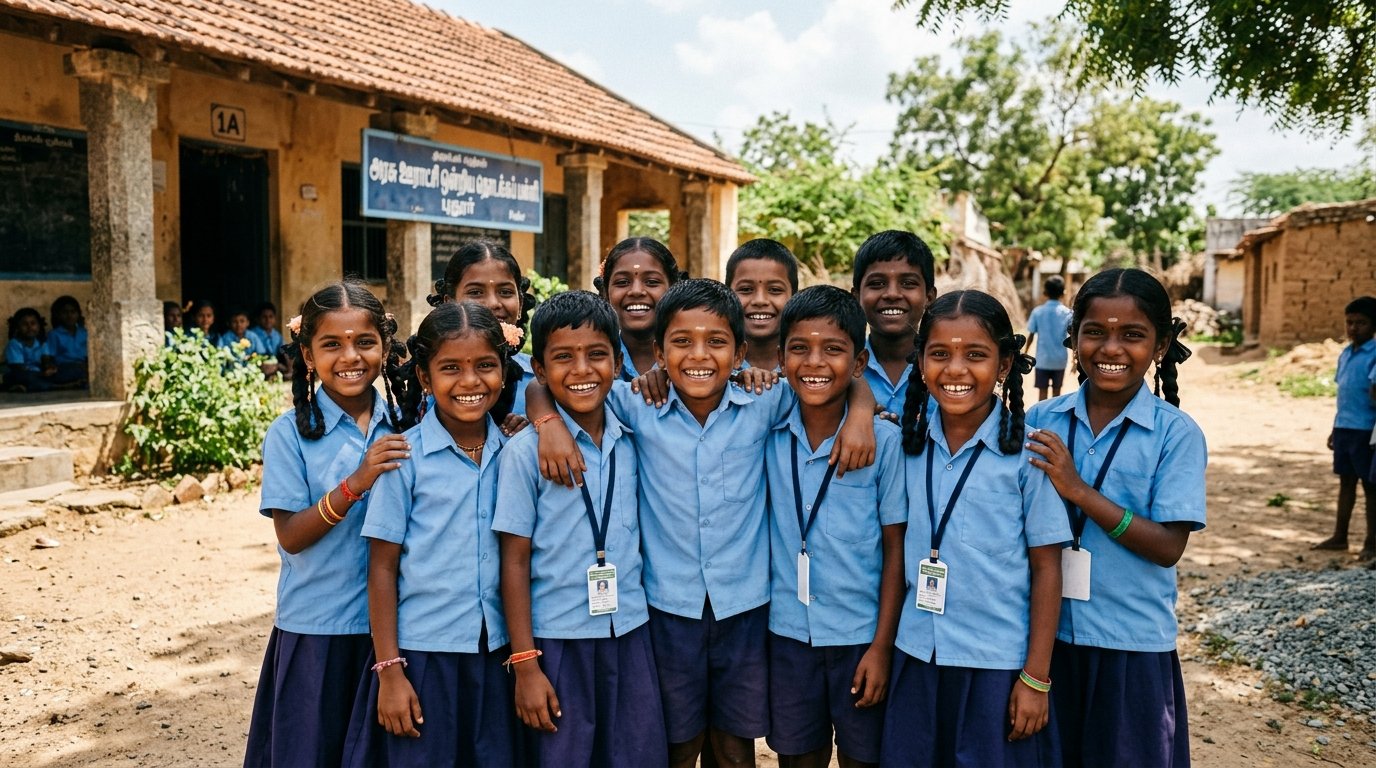 Arunachala Kids tribal village children smiling during an education workshop